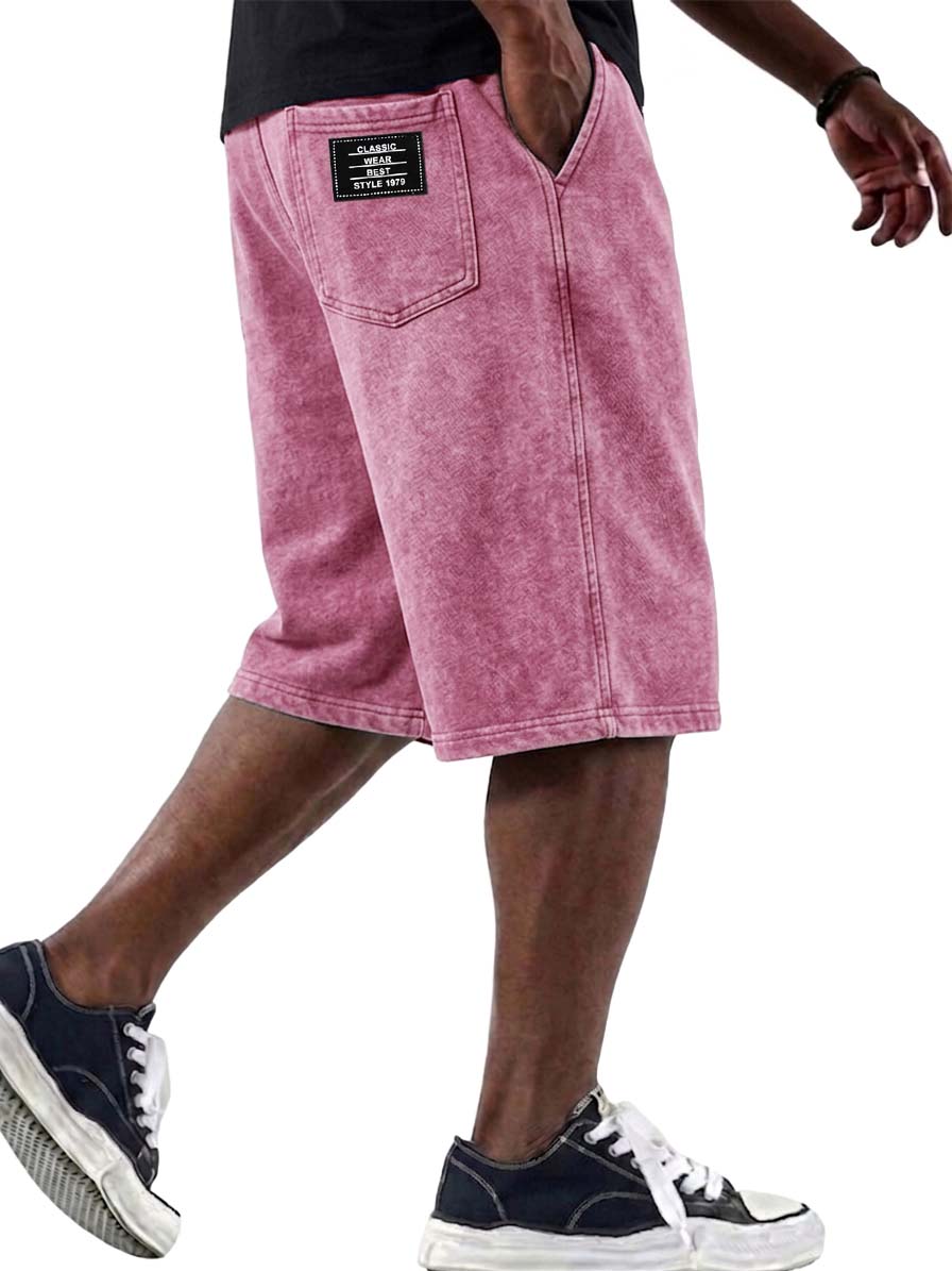 100% Cotton Washed & Distressed Casual Basic Shorts