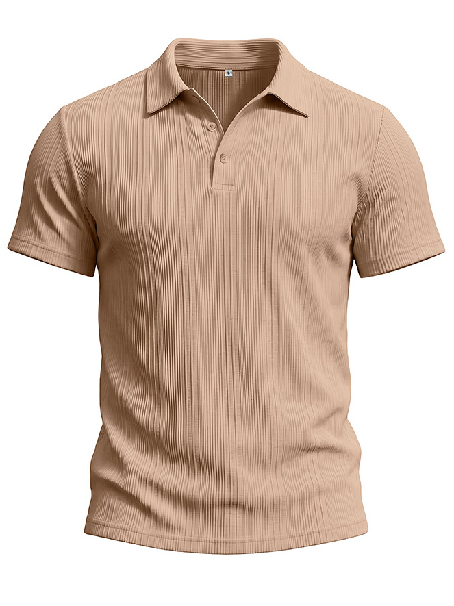 Men's Striped Jacquard Short-Sleeve Polo Shirt