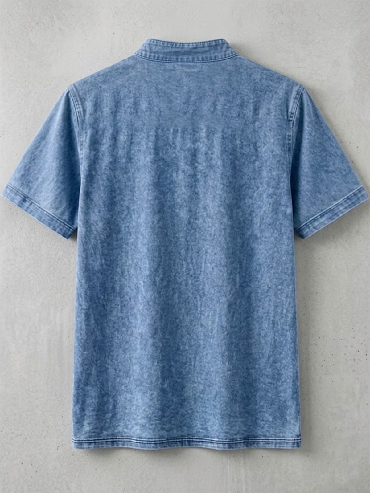 Men's Retro Solid Color Half-Zip Pullover T-Shirt