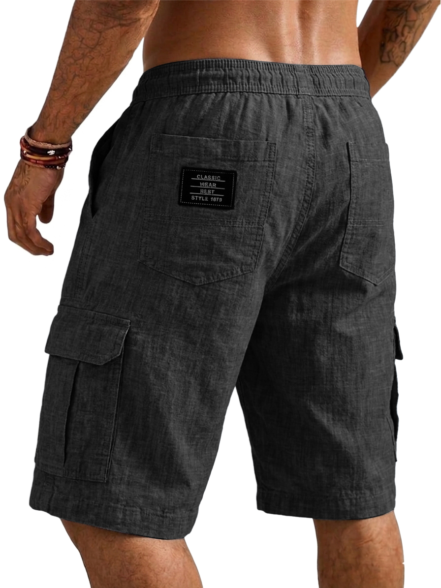 Cotton Linen Utility Casual Shorts