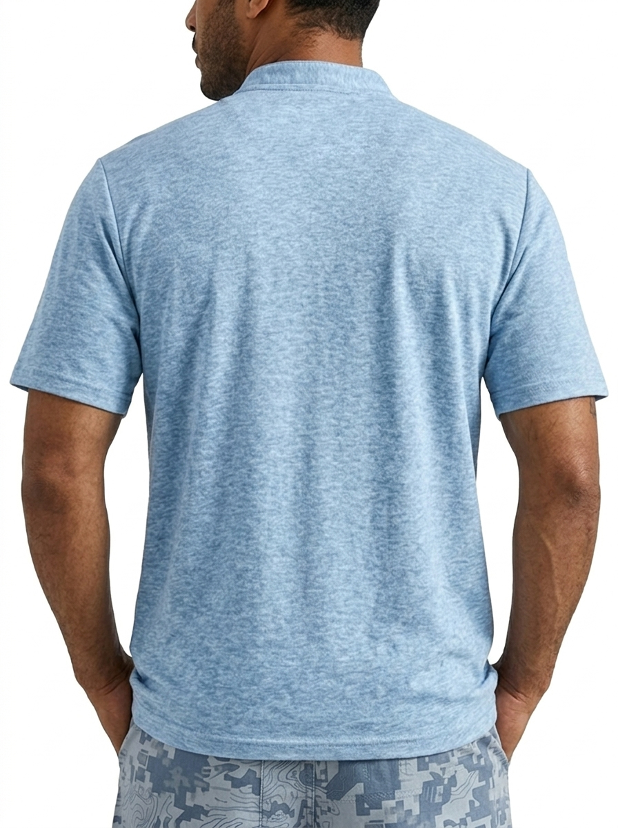 Camouflage-Print Pocket Casual Versatile Henley Shirt
