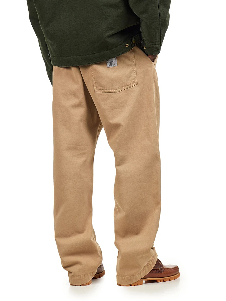 Men's Casual Retro Workwear Embroidered Logo Loose Stretch Waistband Pocket Pants