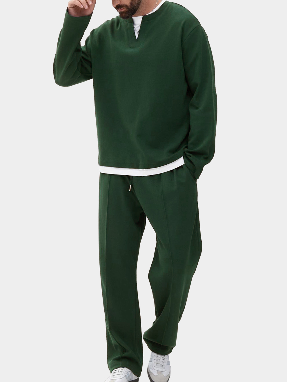 Men's Casual And Stylish Two-piece Top And Pants Set OOTD