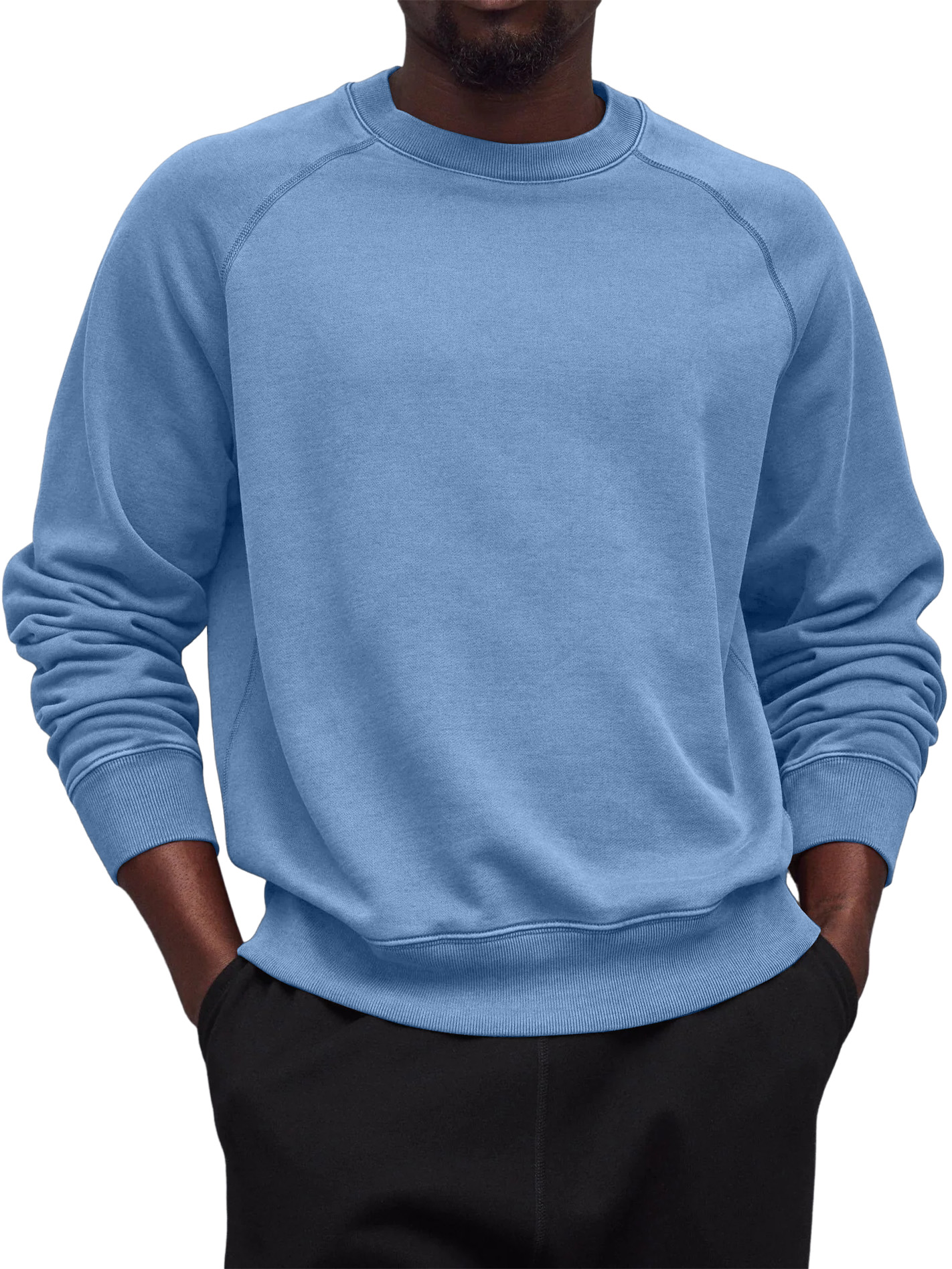 Men's Everyday Versatile Casual Raglan Sleeve Crew Neck Long-Sleeve Sweatshirt