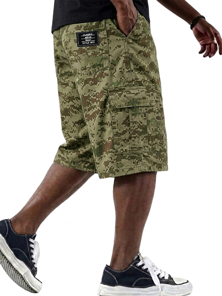 Pixel Camouflage Basic Cargo Shorts