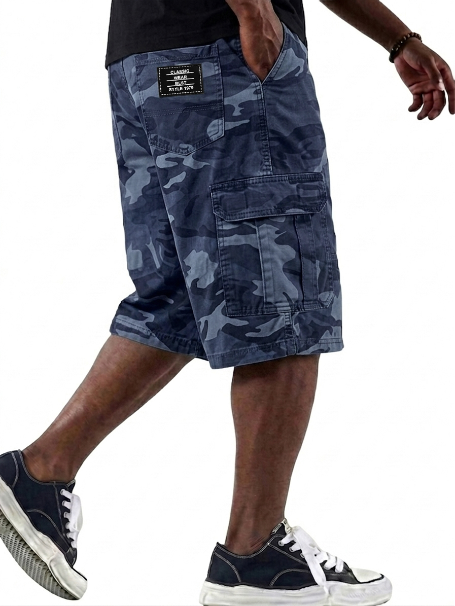 Camouflage Multi-Pocket Cargo Basic Shorts