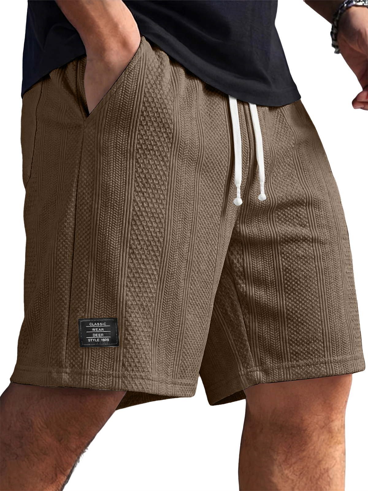 Men's Striped Jacquard Textured Casual Shorts