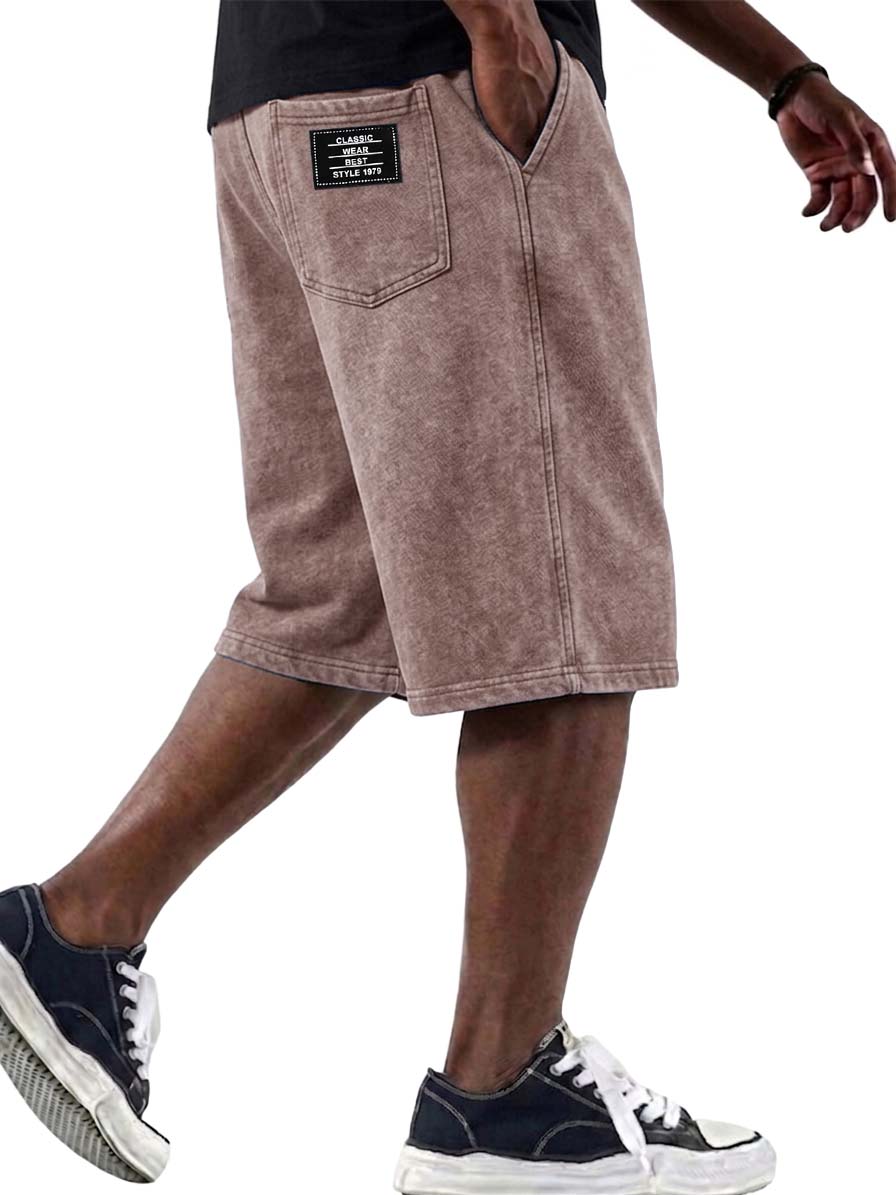 100% Cotton Washed & Distressed Casual Basic Shorts