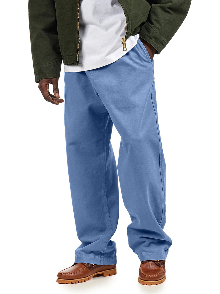 Men's Casual Retro Workwear Embroidered Logo Loose Stretch Waistband Pocket Pants