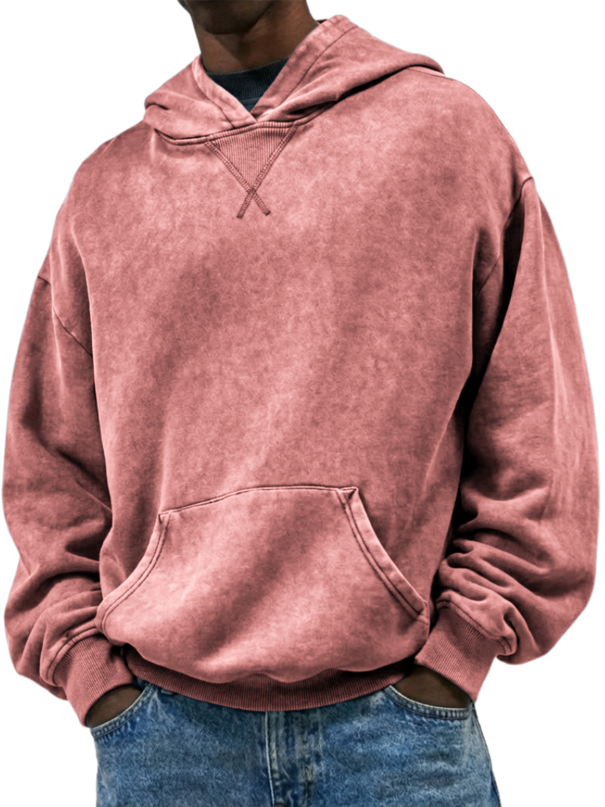 Men's Casual Heavyweight Patchwork Hooded Sweatshirt
