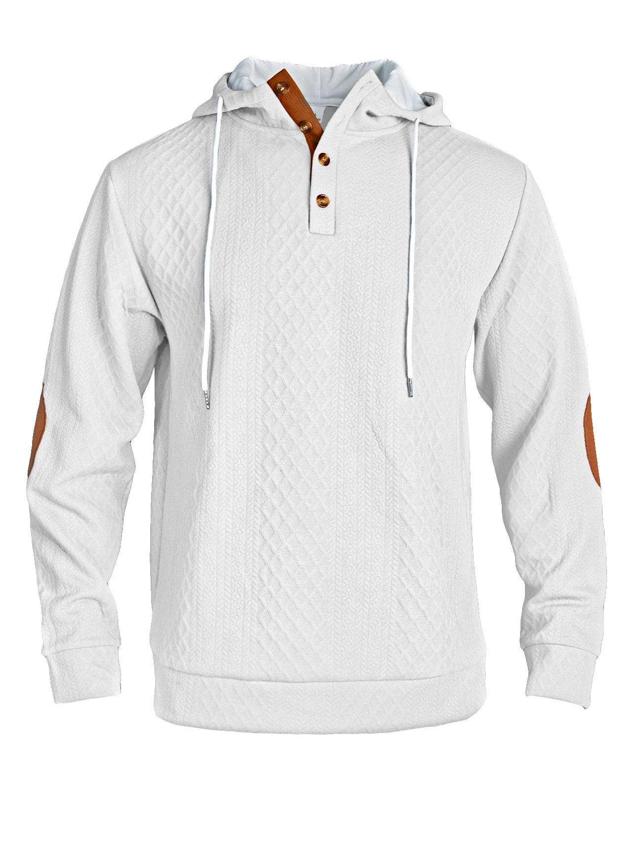 Men's Fashion Jacquard Textured High Neck Hooded Sweatshirt