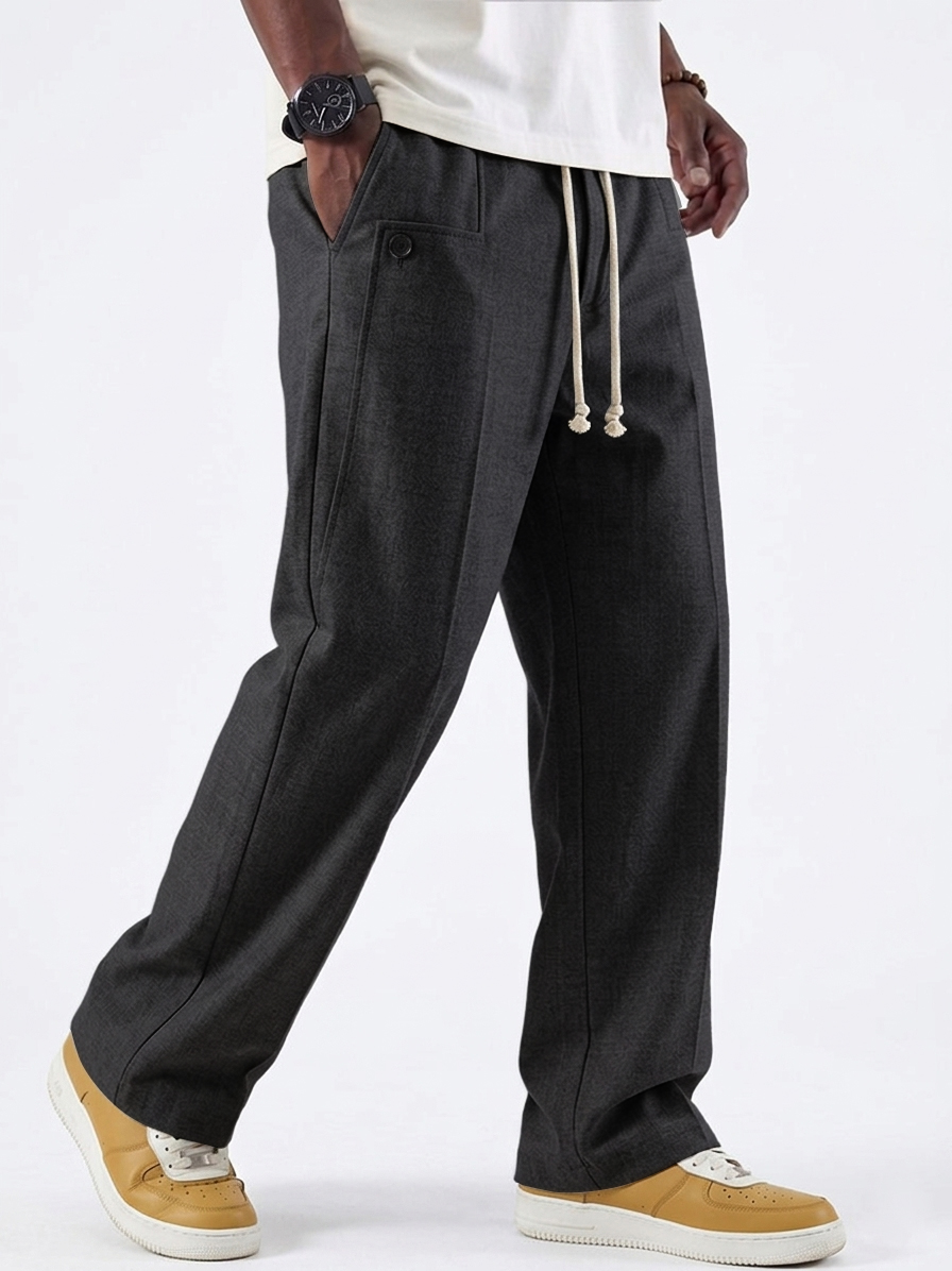 Men's Comfortable Urban Style Drawstring Deconstructed Design Pants