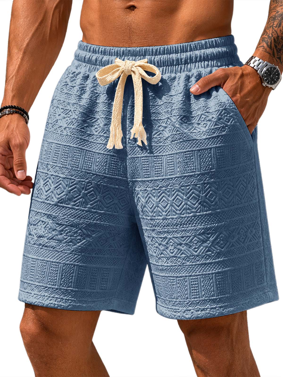 Men's Jacquard Textured Shorts