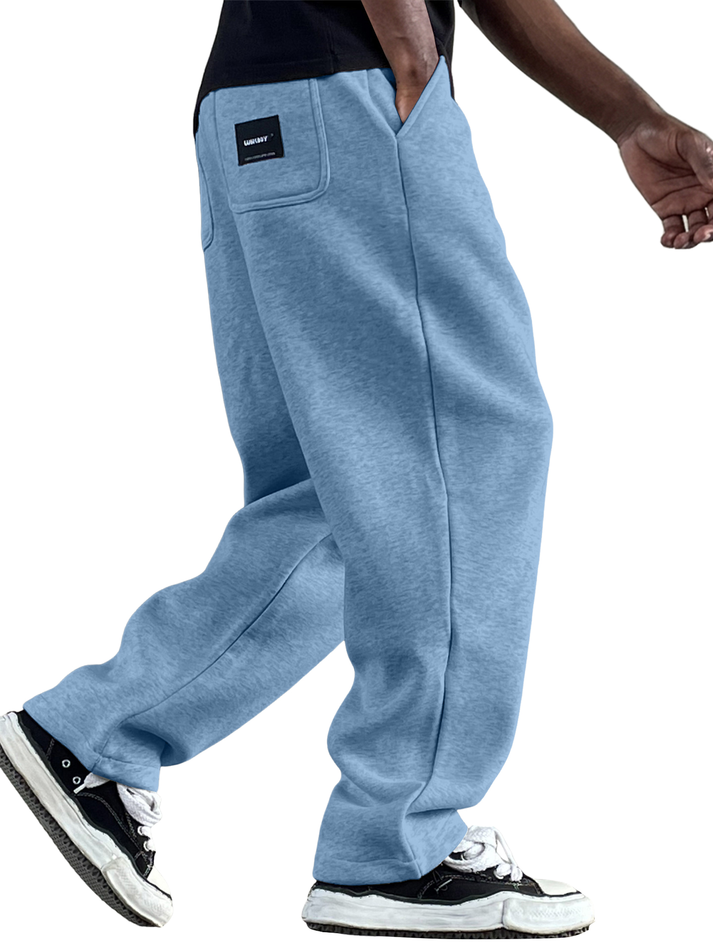 Men's Vintage Casual Everyday Multi-Pocket Embroidered Logo Air Layer Cotton Trousers