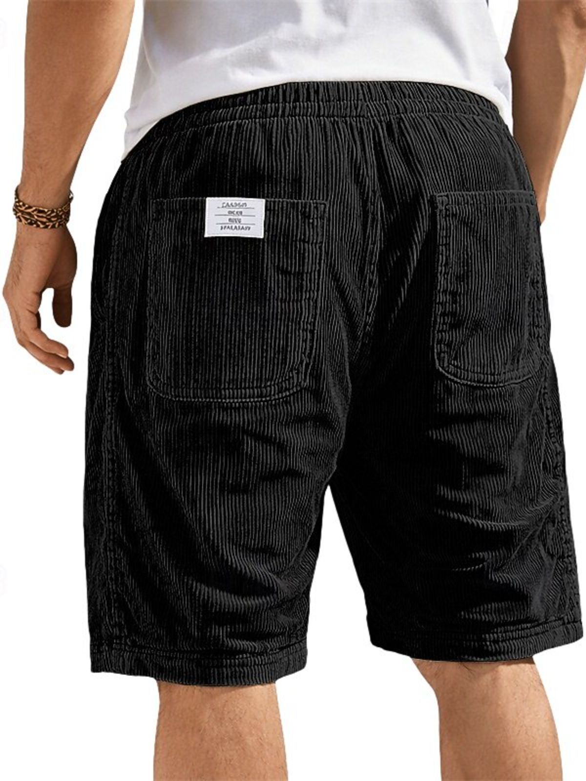 Men's Simple Corduroy Embroidered Shorts