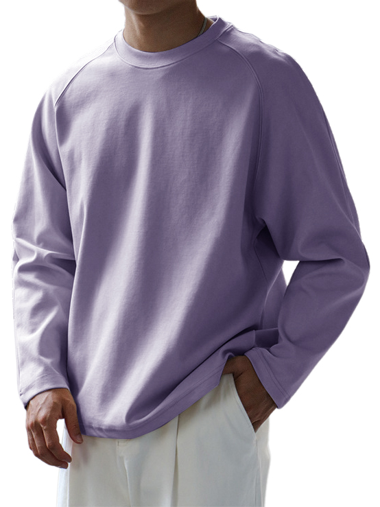 Men's Basic Casual Raglan Sleeve Everyday Versatile Long Sleeve T-Shirt
