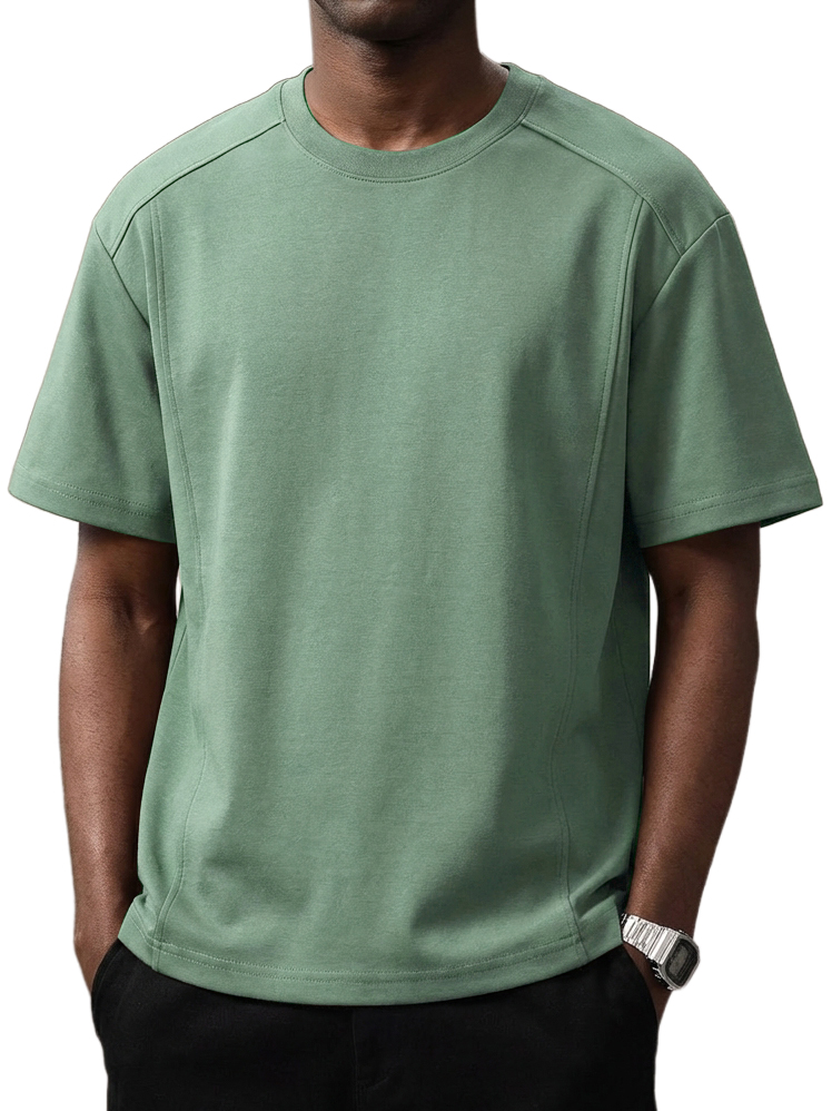 Men's Everyday Casual Deconstructed Design Crew Neck Short-Sleeve T-Shirt