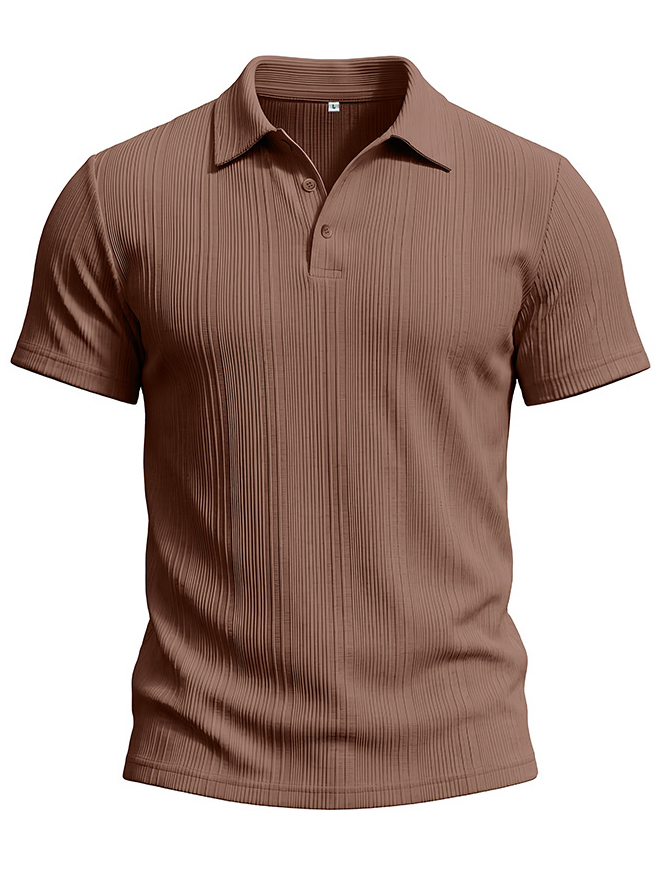 Men's Striped Jacquard Short-Sleeve Polo Shirt