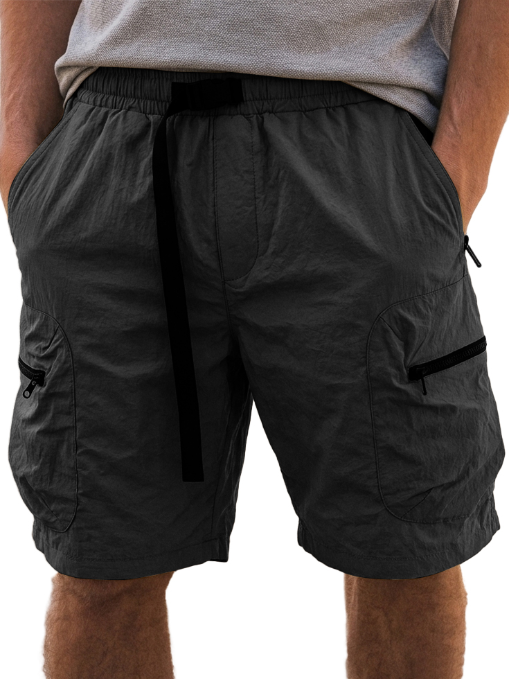 Men's Retro Workwear Zipper Pocket Shorts