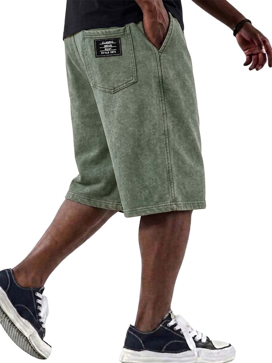 100% Cotton Washed & Distressed Casual Basic Shorts