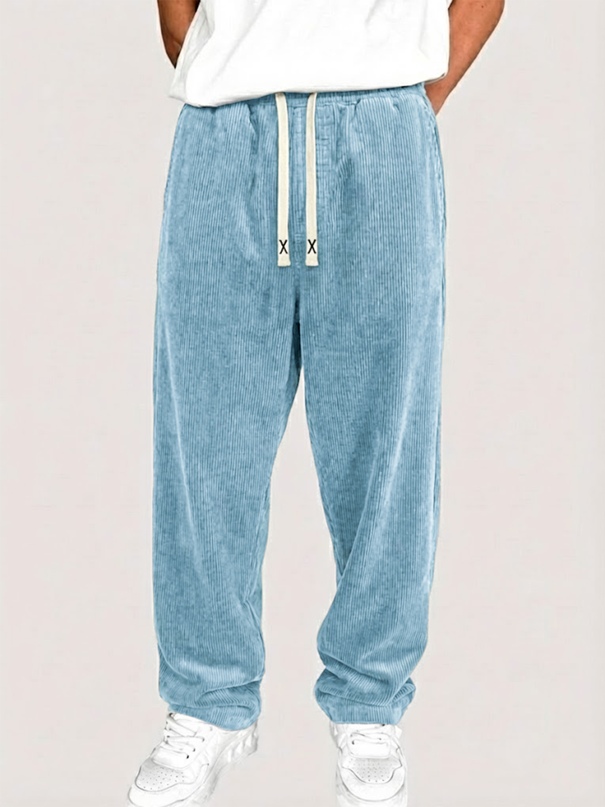 Men's Stylish Loose-fitting Corduroy Solid Color Casual Trousers