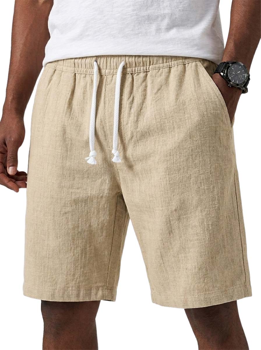 Comfortable Cotton-Linen Casual Basic Shorts