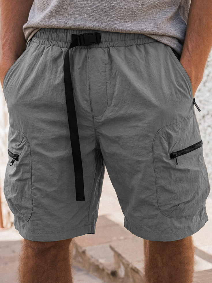 Men's Retro Workwear Zipper Pocket Shorts