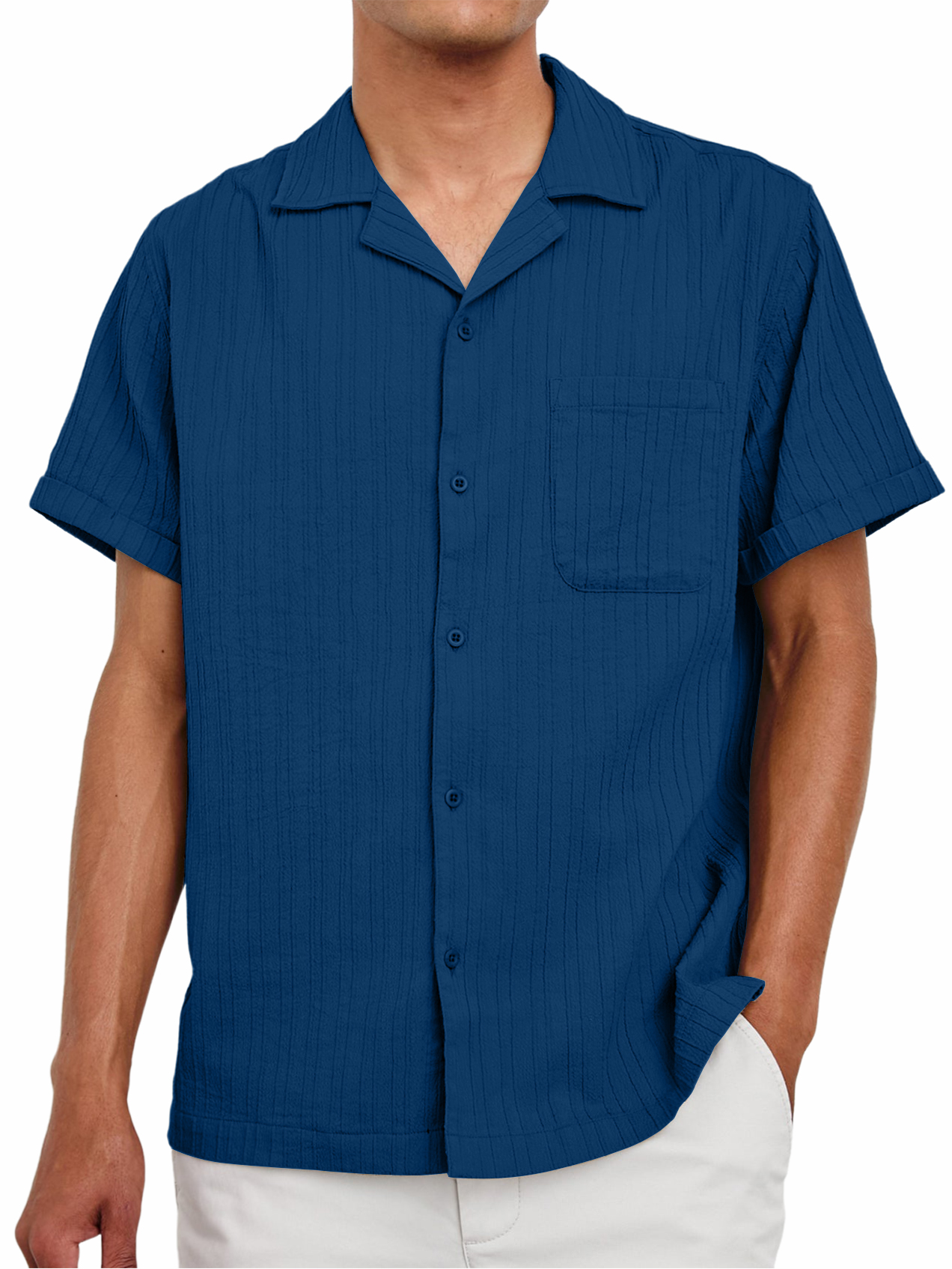 Men's Striped Texture Retro Casual Shirt