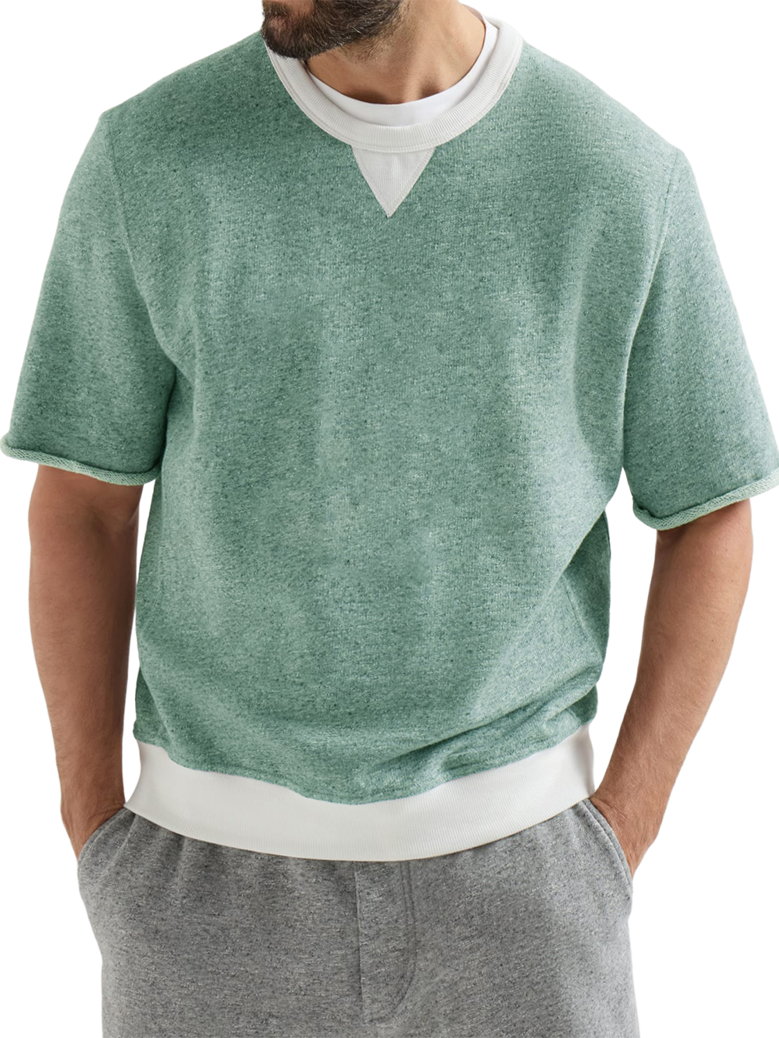 Men's French-style Terry Cloth Athletic T-shirt