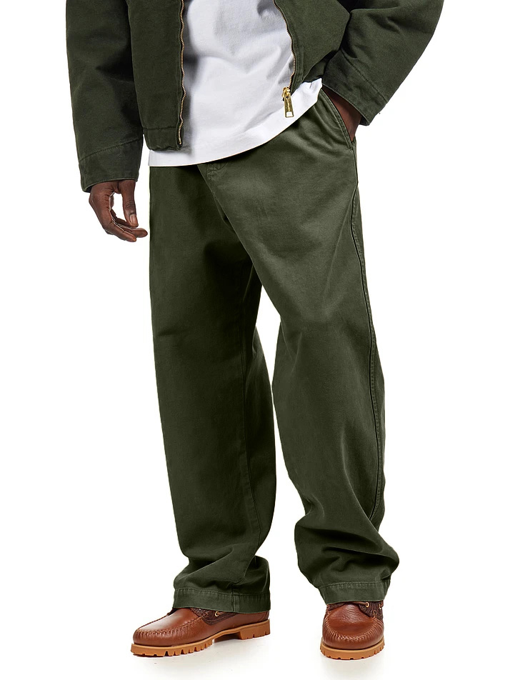 Men's Casual Retro Workwear Embroidered Logo Loose Stretch Waistband Pocket Pants