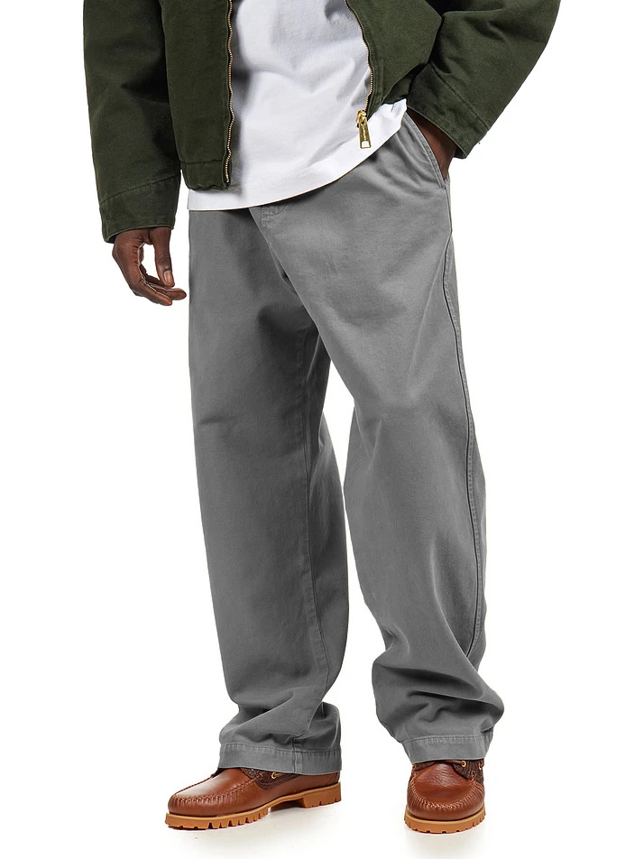Men's Casual Retro Workwear Embroidered Logo Loose Stretch Waistband Pocket Pants