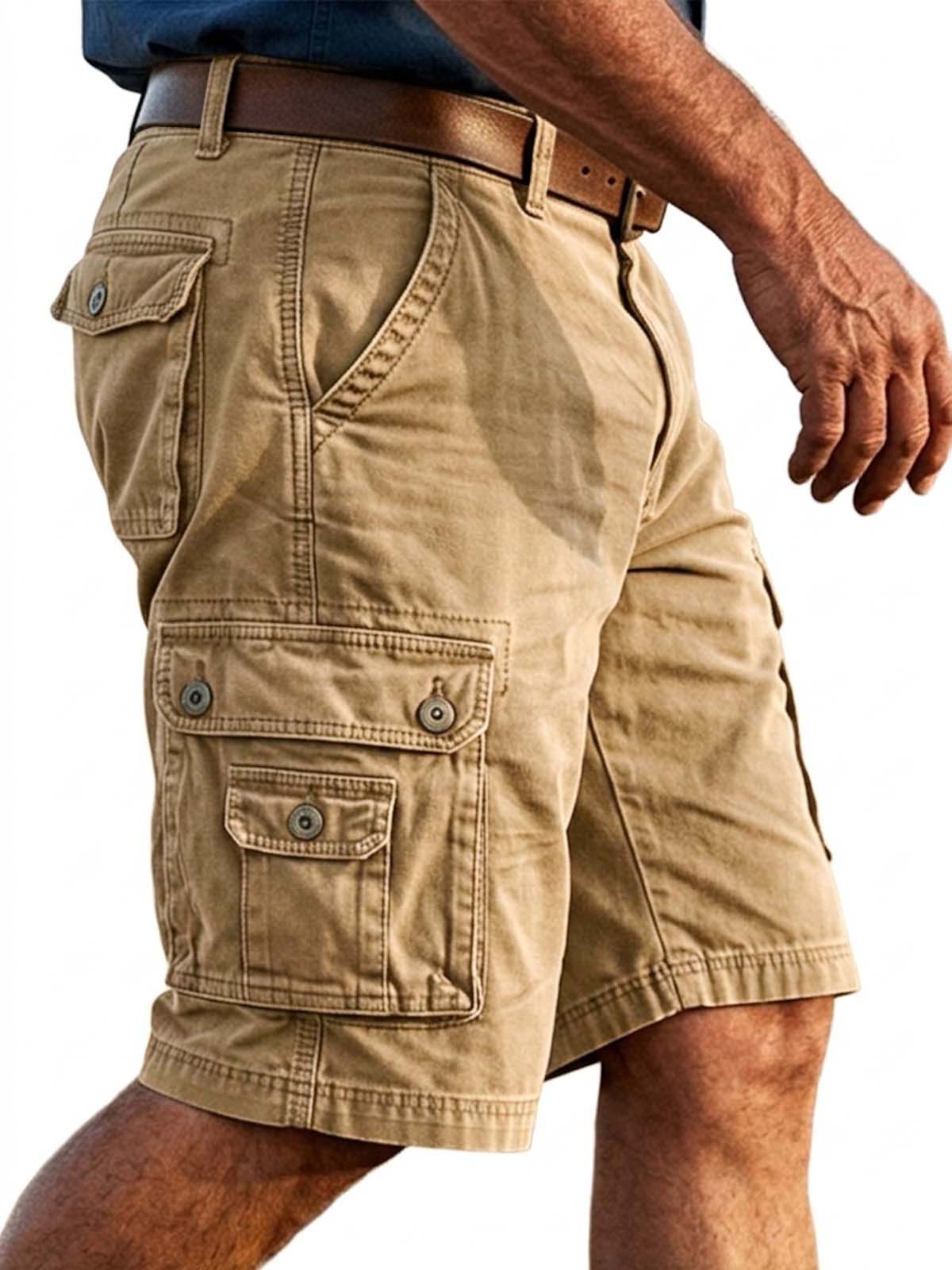 100% Cotton Basic Multi-Pocket Cargo Shorts
