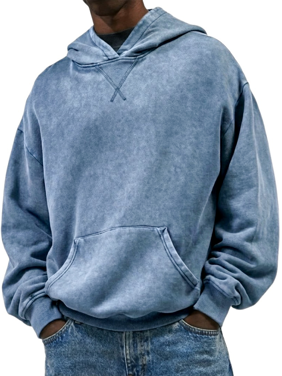 Men's Casual Heavyweight Patchwork Hooded Sweatshirt