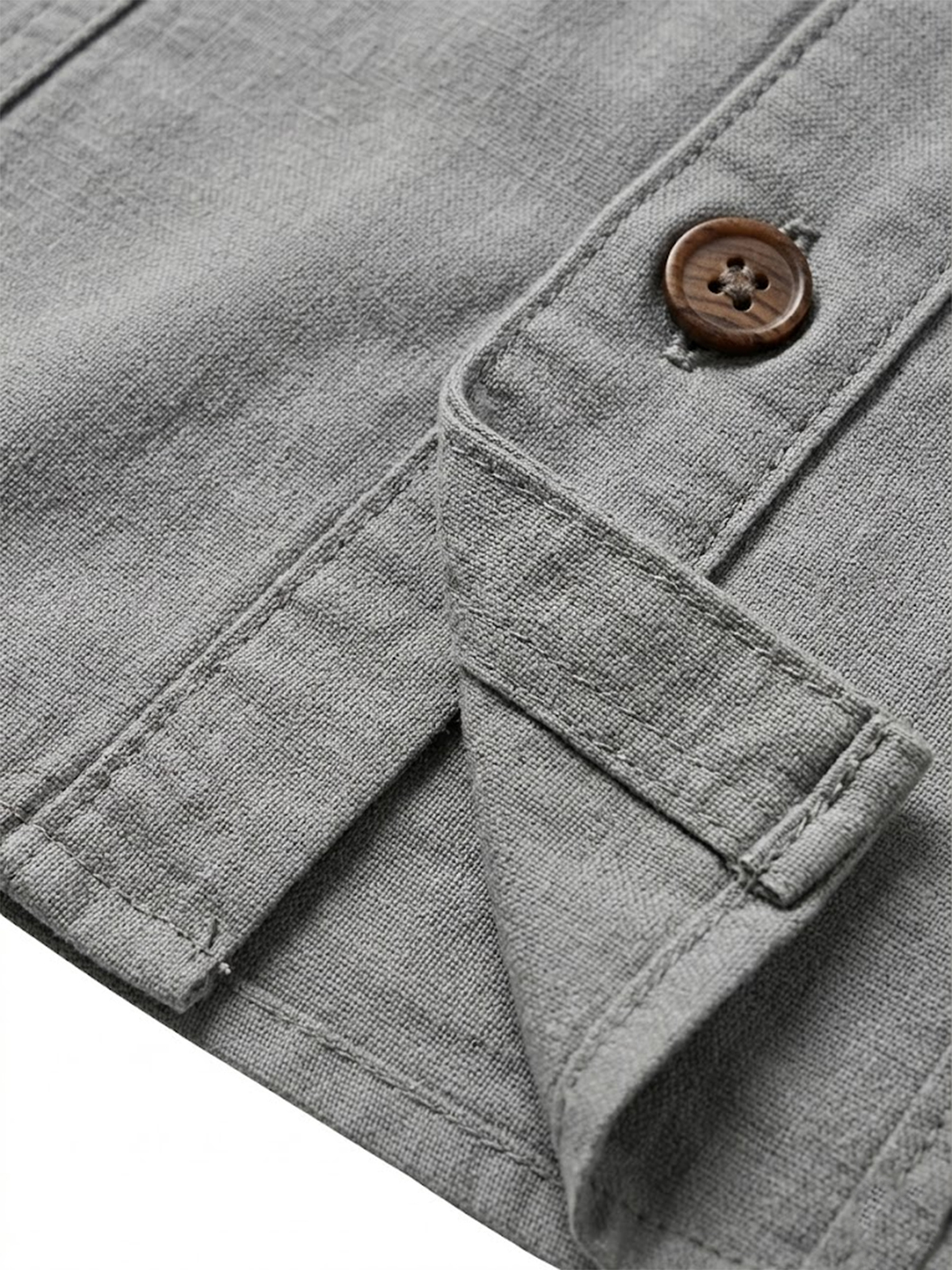 Men's Retro Solid Color Casual Patchwork Shirt