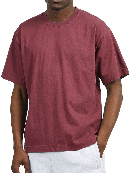 Men's Retro 260g 32-Count Double Yarn Pure Cotton Crew Neck Short-Sleeve T-Shirt
