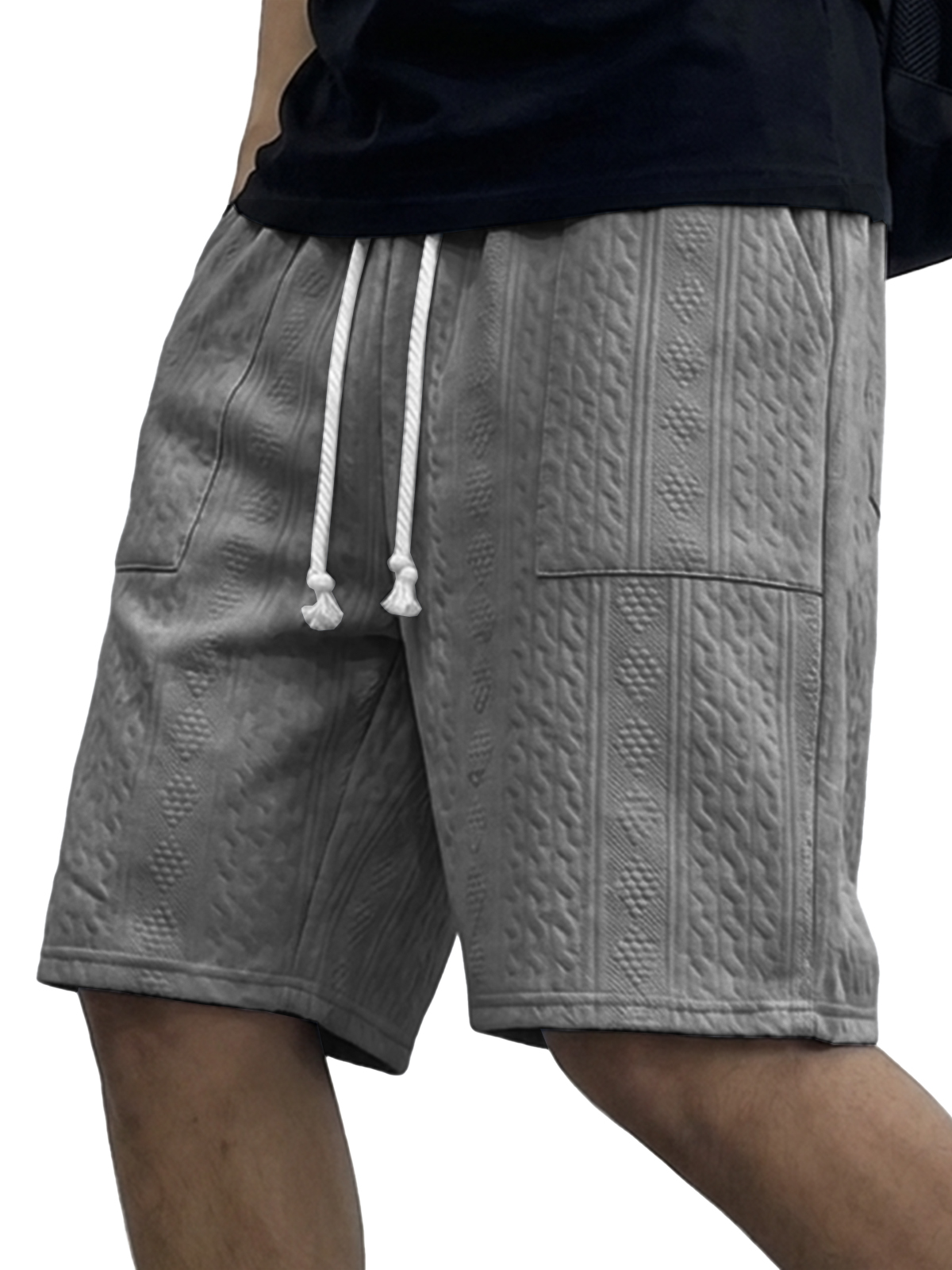 Men's Everyday Casual Jacquard Textured Shorts