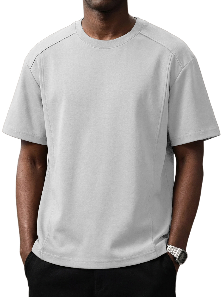 Men's Everyday Casual Deconstructed Design Crew Neck Short-Sleeve T-Shirt