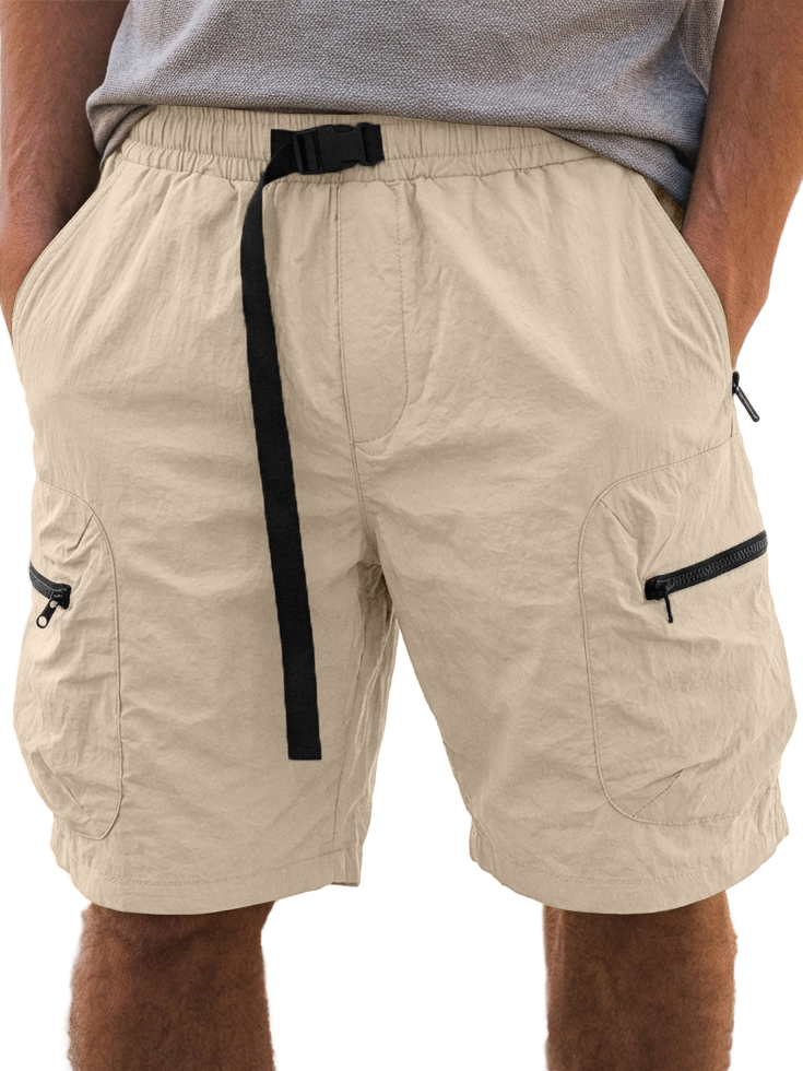 Men's Retro Workwear Zipper Pocket Shorts