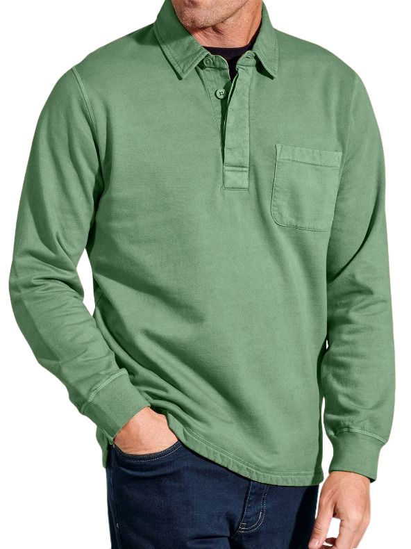 Men's Everyday Comfortable Lapel Button-pocket Casual Long-sleeved Polo Shirt