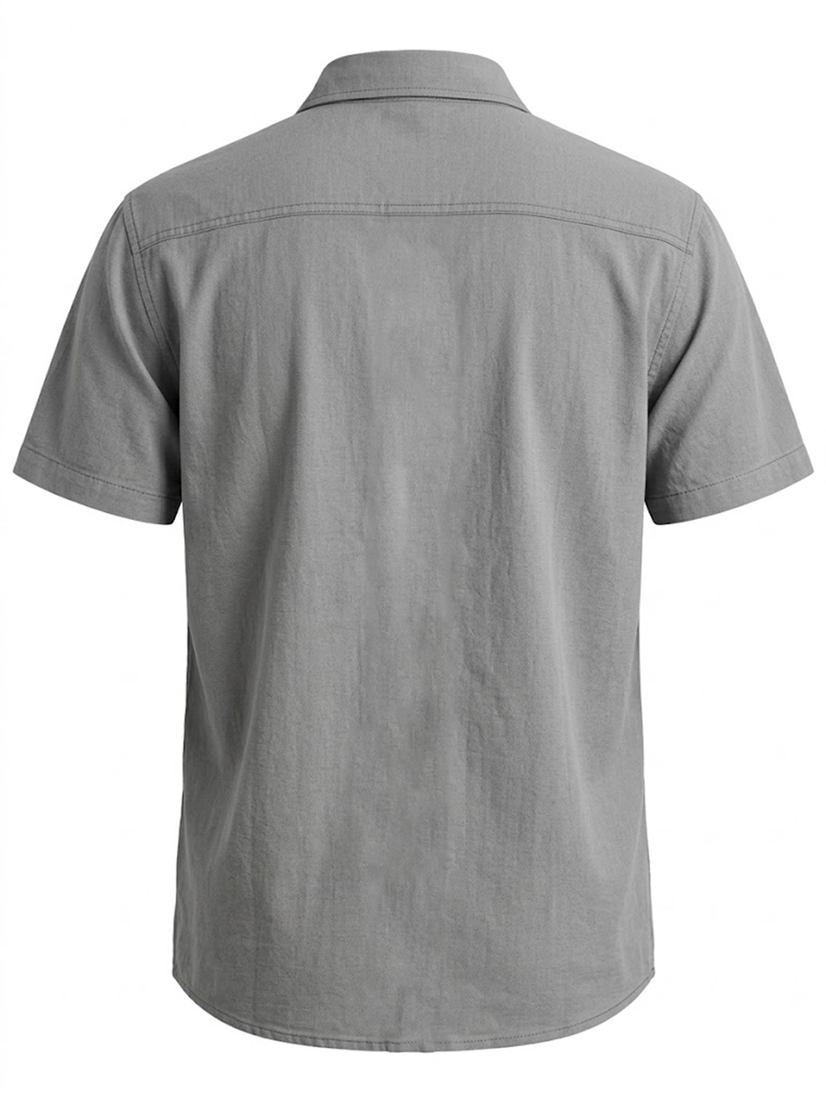 Men's Retro Solid Color Casual Patchwork Shirt