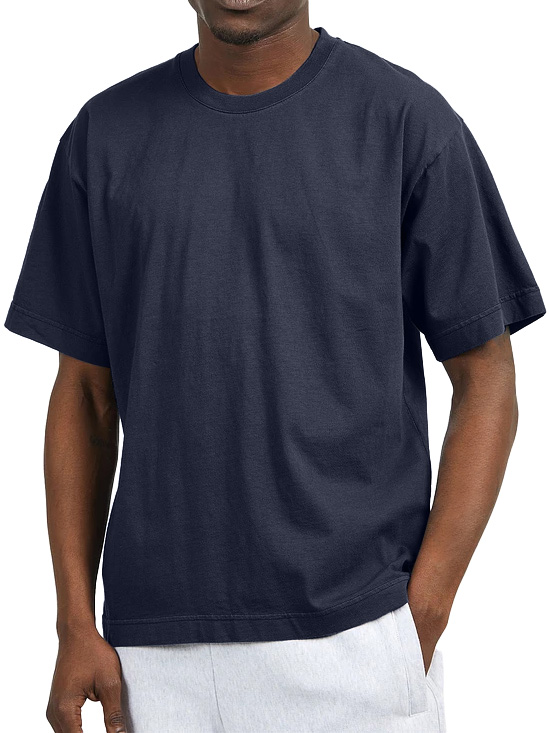 Men's Retro 260g 32-Count Double Yarn Pure Cotton Crew Neck Short-Sleeve T-Shirt