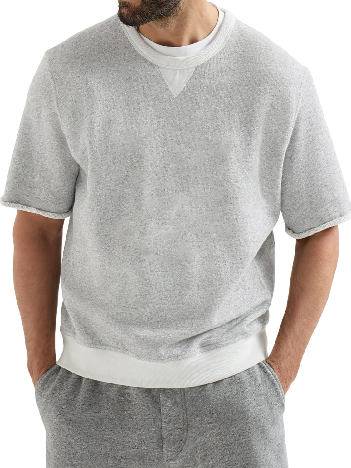 Men's French-style Terry Cloth Athletic T-shirt