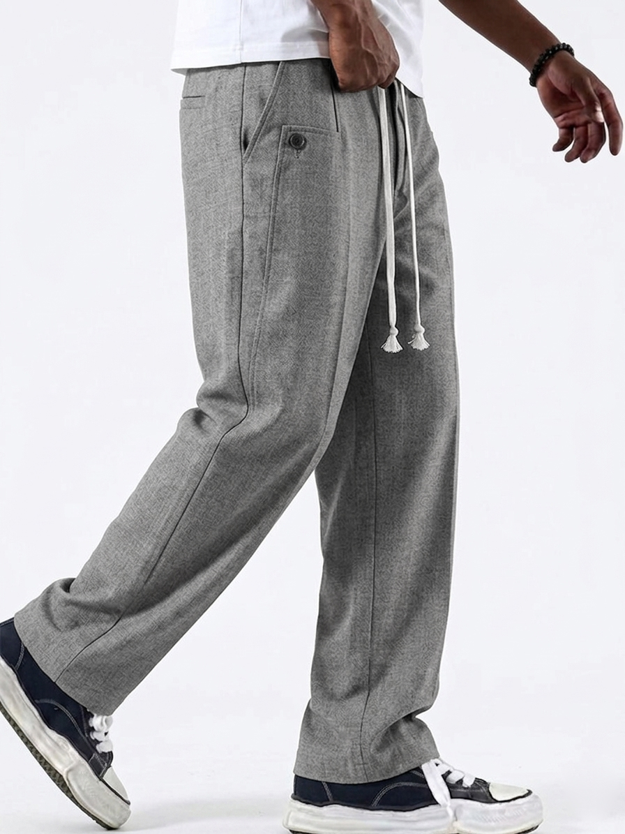 Men's Comfortable Urban Style Drawstring Deconstructed Design Pants