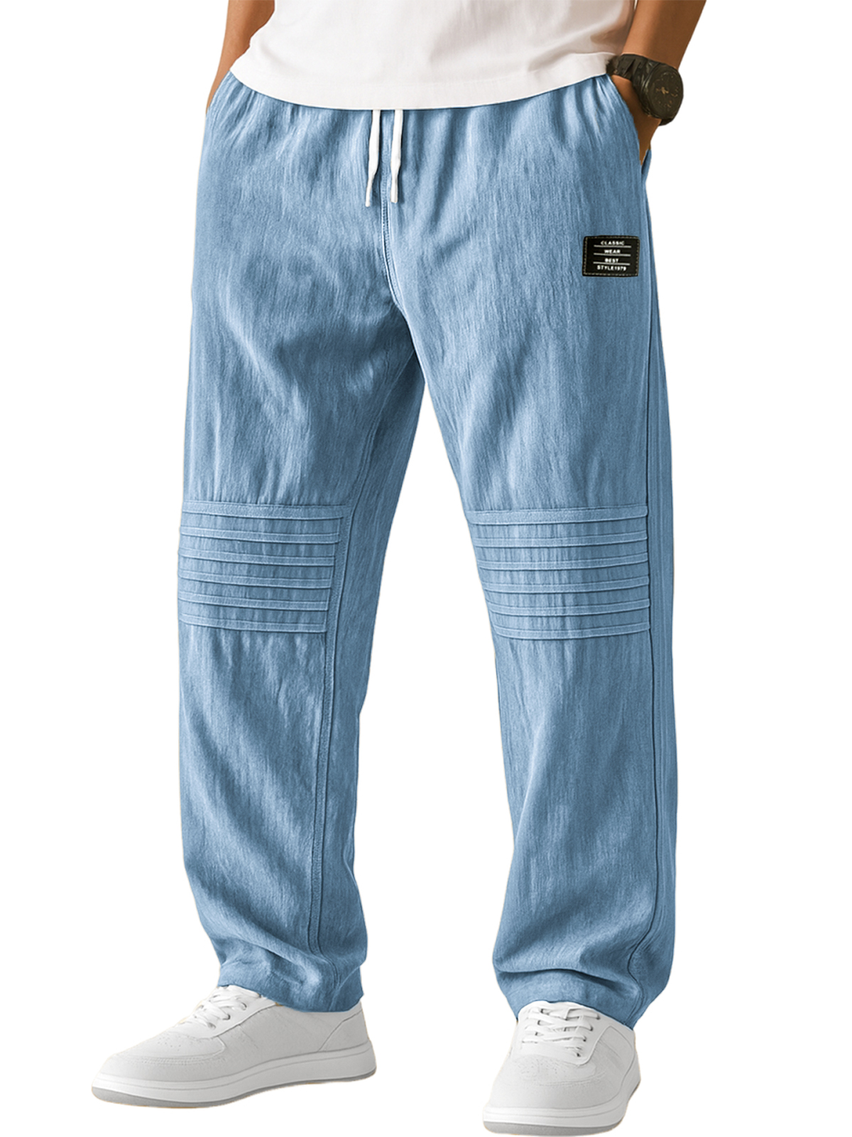 Men's Textured Pleated Casual Pants