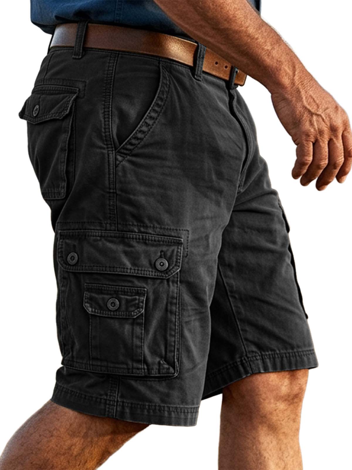 100% Cotton Basic Multi-Pocket Cargo Shorts