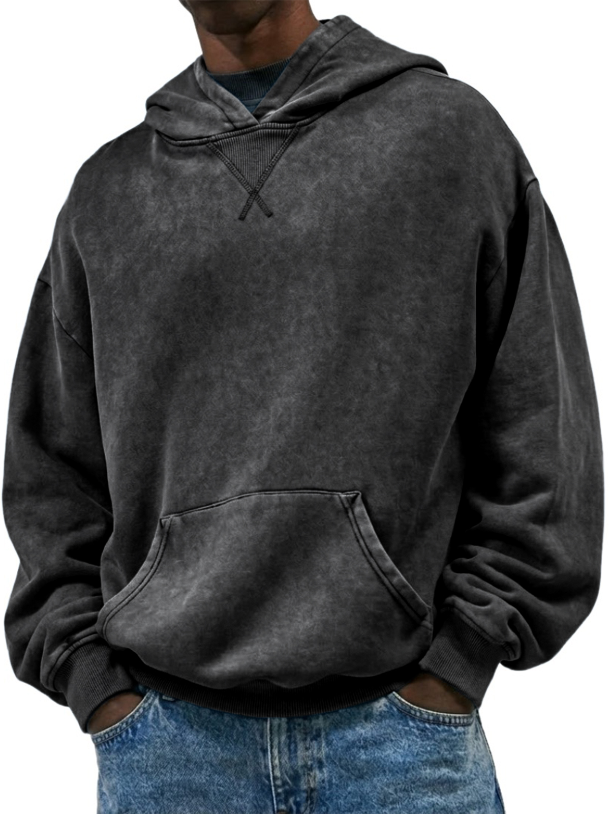 Men's Casual Heavyweight Patchwork Hooded Sweatshirt