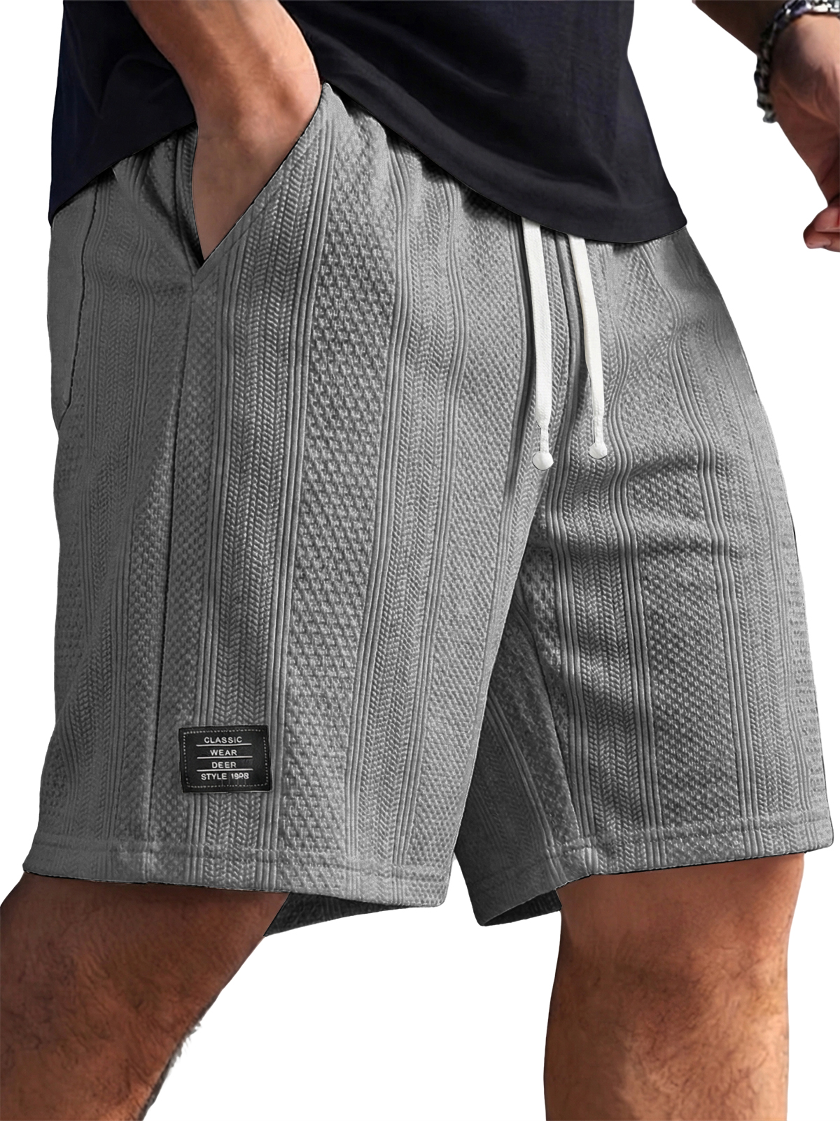 Men's Striped Jacquard Textured Casual Shorts