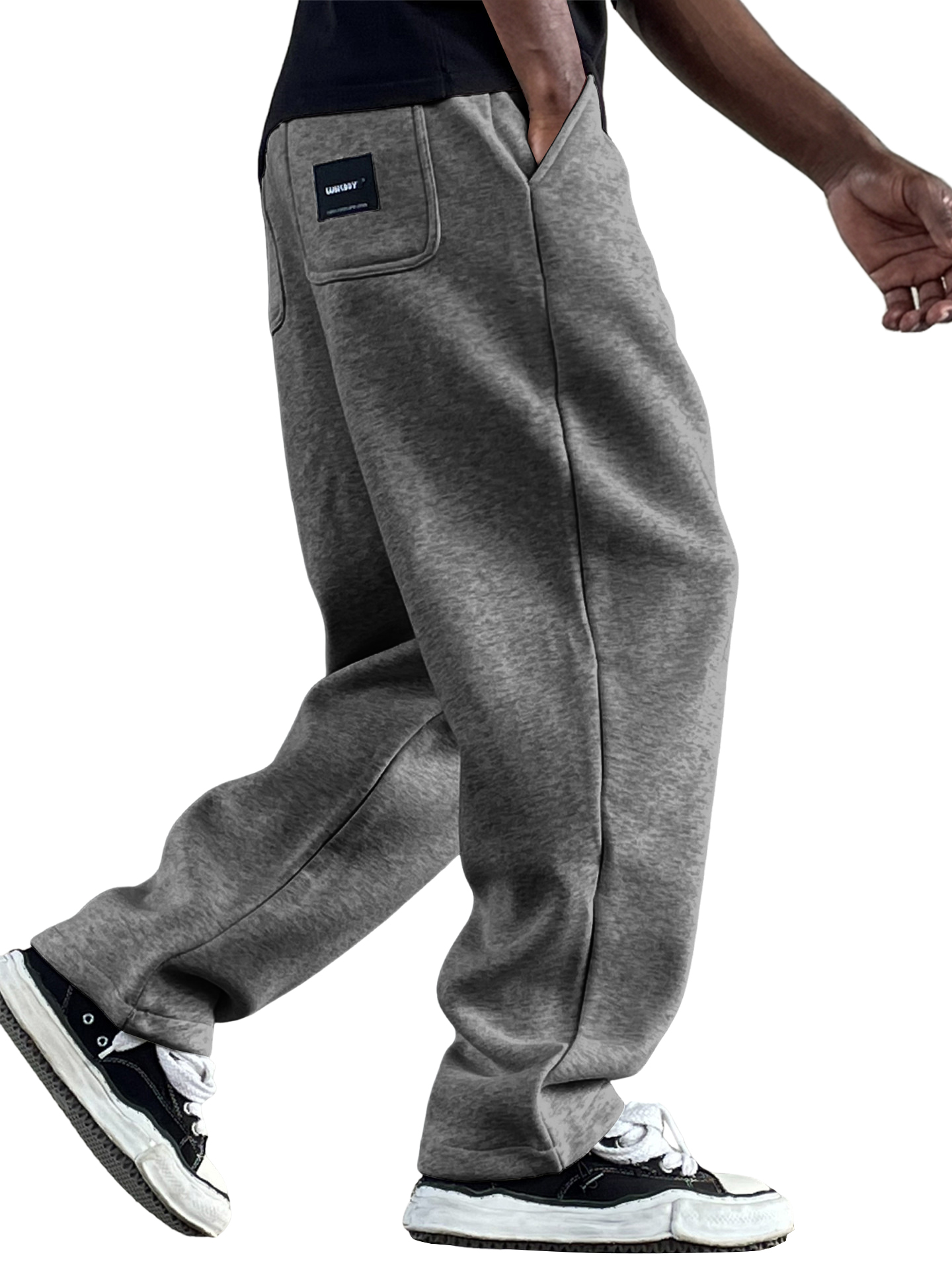 Men's Vintage Casual Everyday Multi-Pocket Embroidered Logo Air Layer Cotton Trousers