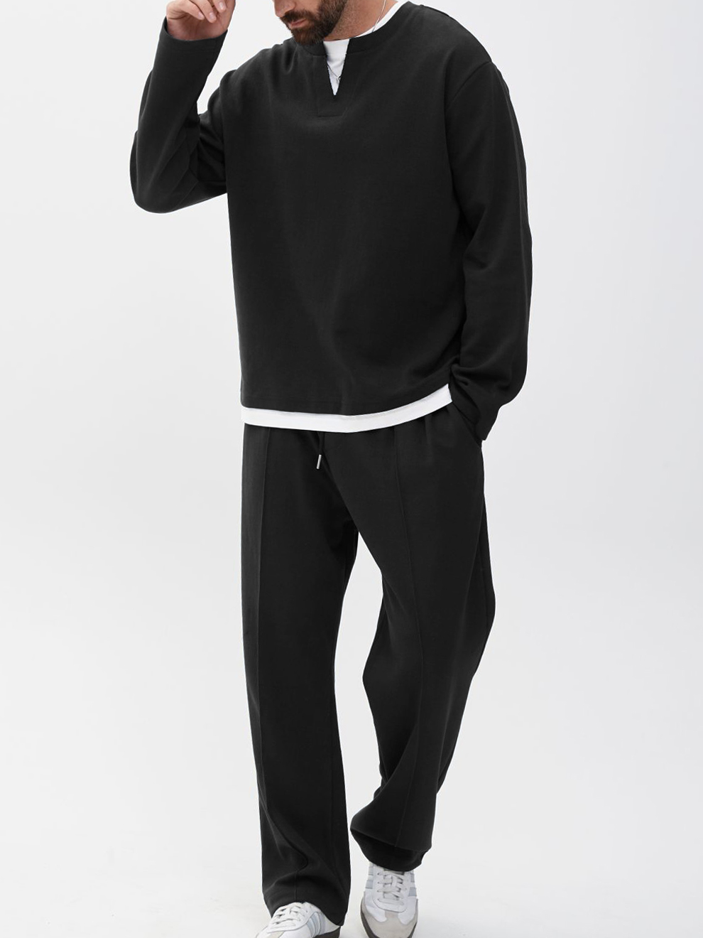Men's Casual And Stylish Two-piece Top And Pants Set OOTD