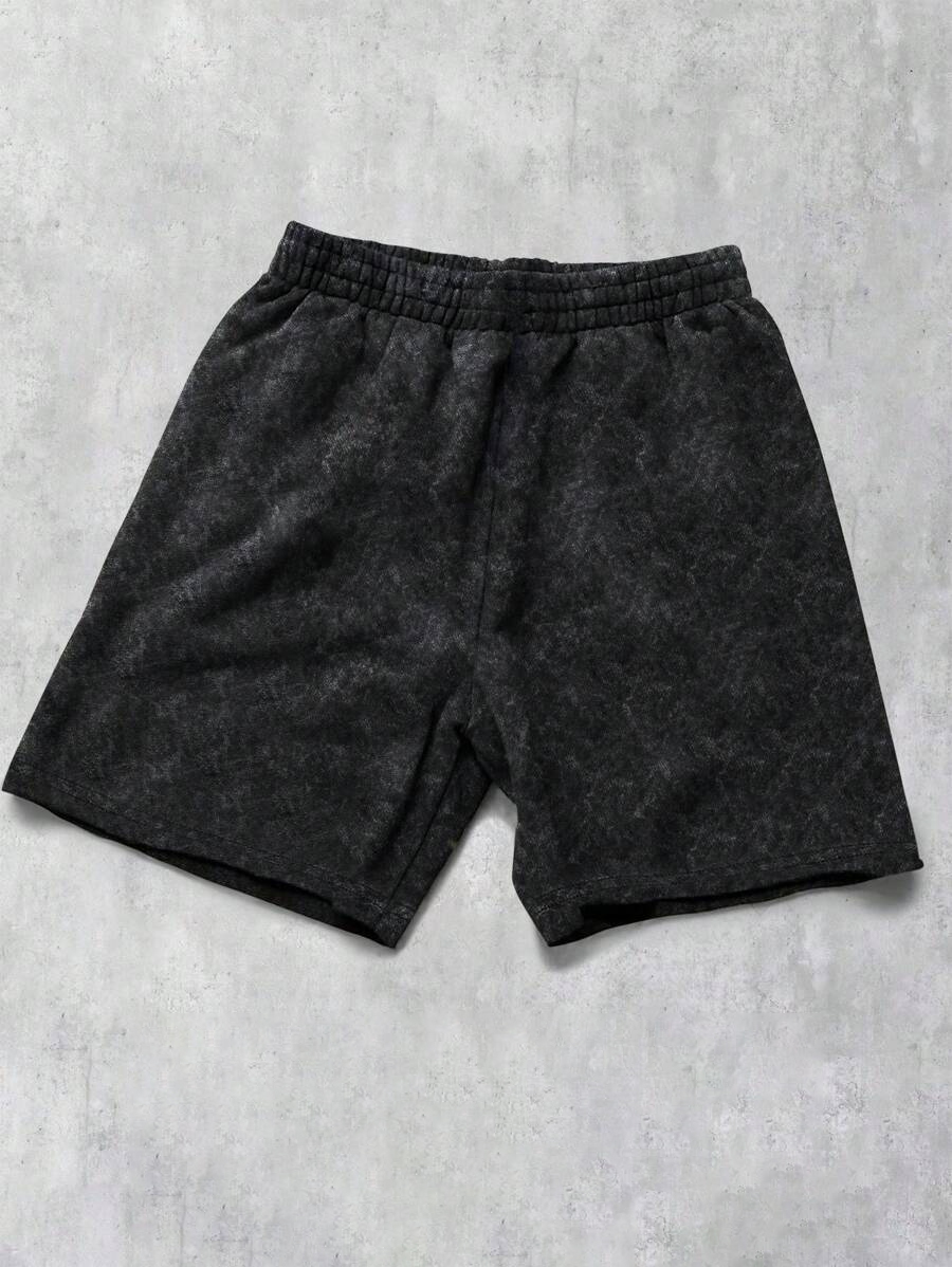 Men's Fashion Washed Distressed 100% Cotton Retro Casual Logo Pocket Shorts